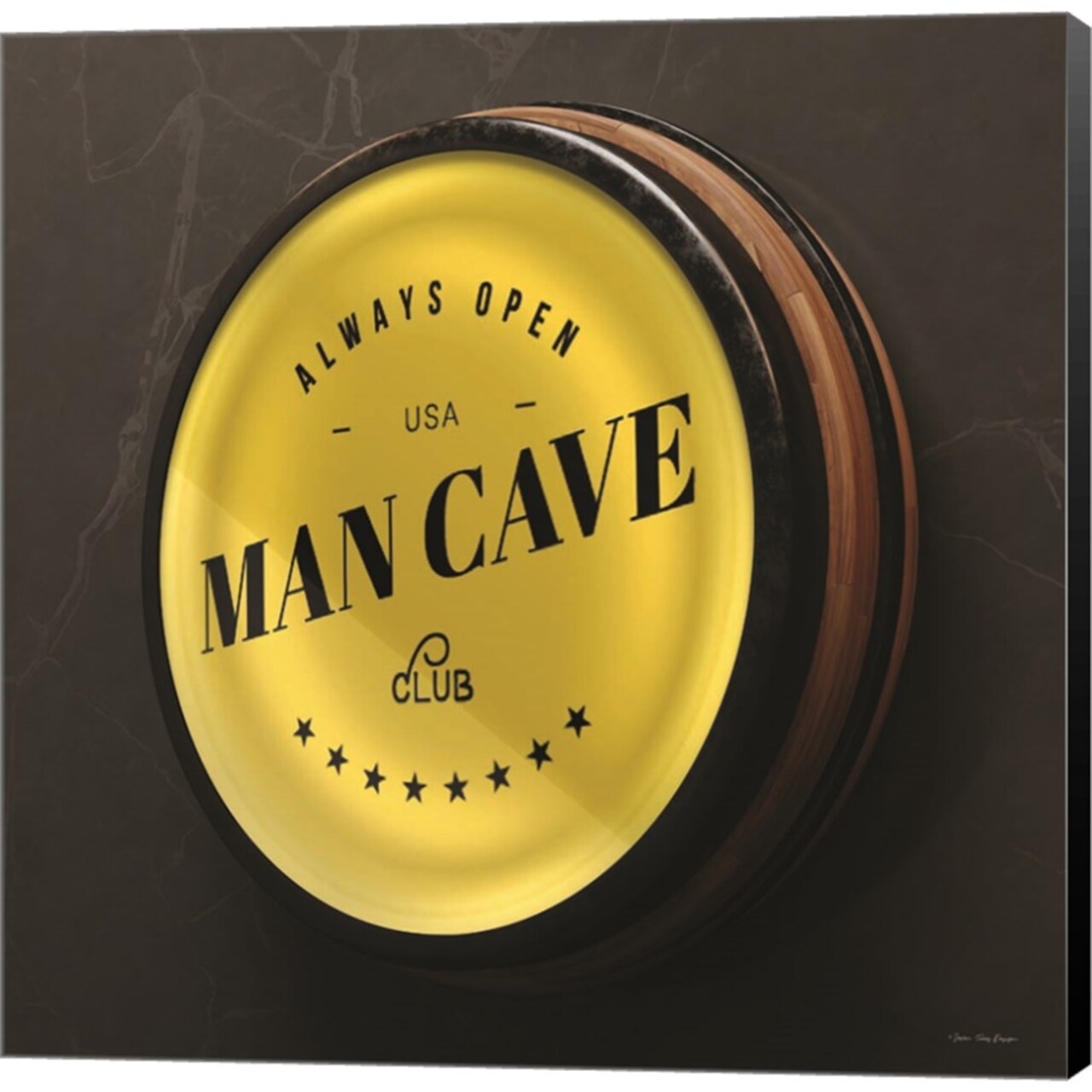 Man Cave Sign by Seven Trees Design 24" x 24" Canvas Wall Art